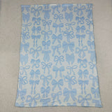 BL0224 baby blanket bows print baby girl blanket