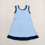 GSD4126 girls blue navy sleeveless dress yoga