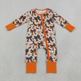 Matching Baby girls Halloween bat candy bow orange long sleeve clothing