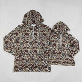 Family Matching Adult  Baby kids camo zipper hooded top