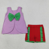 Matching Baby girls bow sleevelwss summer outfits
