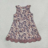 GSD4227 girls camo bow sleeveless skirt outfits yoga