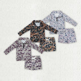 Matching Baby boys spring autumn camo long sleeves shorts outfits