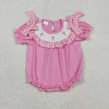 Matching Baby girls Easter crossing pink romper dress  smocked