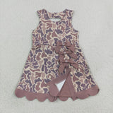 GSD4227 girls camo bow sleeveless skirt outfits yoga