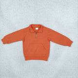 GLP3490 Girls solid zipper long sleeve pant outfits sweatshirt material