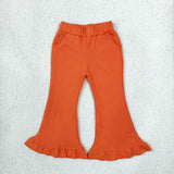GLP3490 Girls solid zipper long sleeve pant outfits sweatshirt material