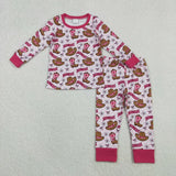 Matching Baby boys girls howdy long sleeve pajamas
