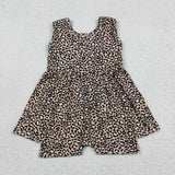 SR3070 baby girls sleeveless leopard romper