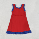 GSD4132 girls red navy sleeveless floral dress yoga