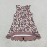 GSD4227 girls camo bow sleeveless skirt outfits yoga