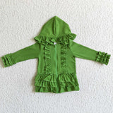 Matching Baby girls Solid zip pullover top