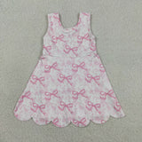 GSD2572 girls sleeveless pink bow Dress yoga