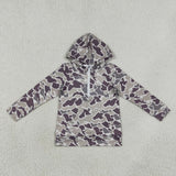 Family Matching Adult  Baby kids camo zipper hooded top