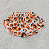 SS0816 baby girls dog orange leopard shorts yoga