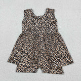 SR3070 baby girls sleeveless leopard romper