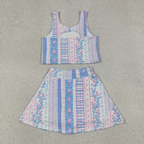 GSD1995 girls flower sleeveless skirt outfits yoga