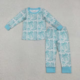 Matching Baby boys girls howdy long sleeve pajamas