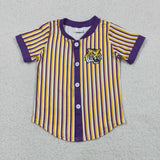 Matching Baby boys team button stripe short sleeve shirt top
