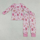 Matching Baby boys girls howdy long sleeve pajamas