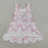 GSD2572 girls sleeveless pink bow Dress yoga