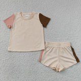 Matching boys girls summer short sleeves outfits rompers
