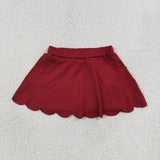 Matching Baby girls solid summer scalloped skirt