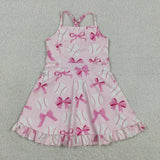 GSD2567 girls baseball pink slip Dress yoga