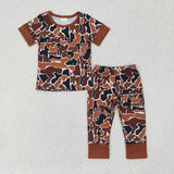 Matching Baby boys brown camo short sleeve clothing