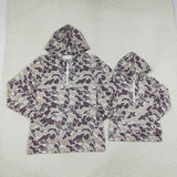 Family Matching Adult  Baby kids camo zipper hooded top