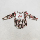 Matching Baby girls boys Christmas Santa leopard long sleeve  clothing