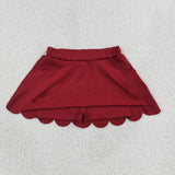 Matching Baby girls solid summer scalloped skirt