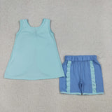 Matching Baby girls bow sleevelwss summer outfits