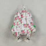 BA0218--floral and green plaid backpack