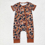 Matching Baby boys brown camo short sleeve clothing