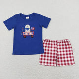 Matching Baby boys July fourth shorts outfits embroidery