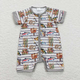 SR0842--fishing hat short sleeve girls romper