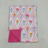 BL0233 baby flower checkered blanket