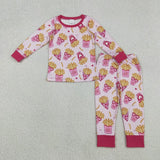 Matching Baby girls fries romper pajamas long sleeves