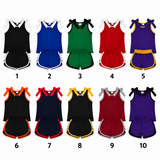 Matching Baby girls team sleeveless bow shorts outfits cotton