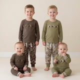 Matching  Thanksgiving turkey long sleeve pant clothing embroidery