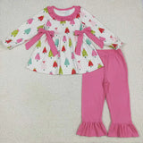 Matching Baby girls Christmas tree bow  romper & set clothing