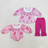 Matching Christmas pie tree hot pink kids clothing
