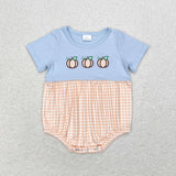 Halloween embroidery pumpkin blue clothing