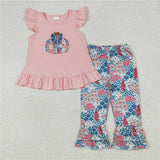 Matching girls fall embroidery flower clothing embroidery