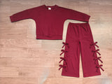 Sample girls long sleeve ruffle pants outfits COTTON