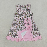 GSD4009 girls duck camo bow sleeveless scalloped dress yoga