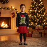 GLD1720 Girls Christmas black sweat red yoga skirt Outfits