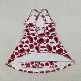 GSD3636 girls team red leopard dress yoga