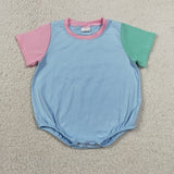 Matching Baby boys solid short sleeve romper